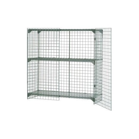 Global Equipment Wire Mesh Security Cage Locker, 36"Wx24"Dx48"H, Gray, Unassembled 184084